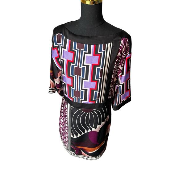 Trina Turk Printed Boat-Neck Kimono Dress Size 0 - Picture 3 of 8